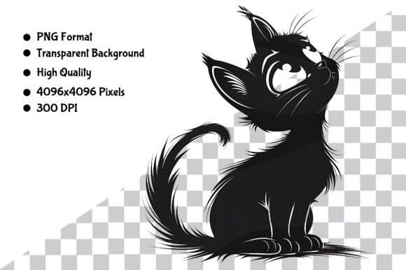 Download Watercolor B&amp;W Cartoon Cat PNG - Cartoon cat png Collection
