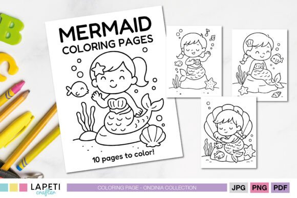Download Mermaid Coloring Pages, Kawaii Kids - Kids Collection