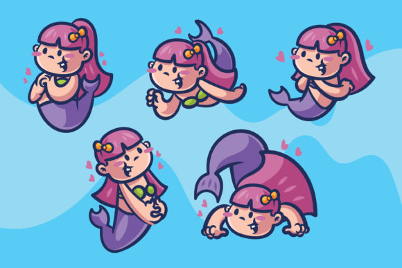 Download Cute Mermaid Illustration Clip Art - Cute mermaid illustration Collection