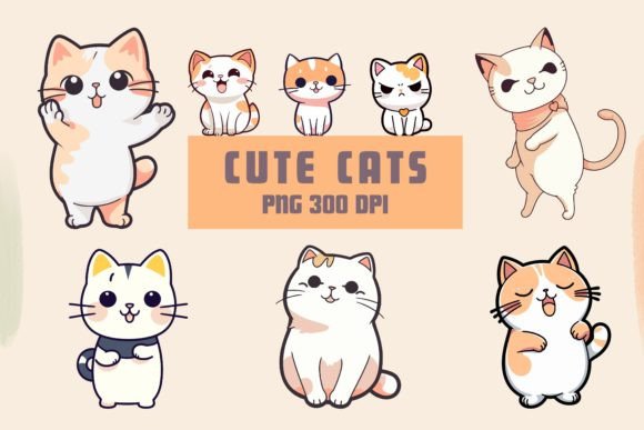 Download Funny Cute Cartoon Cat PNG Clipart Set - Cartoon cat png Collection