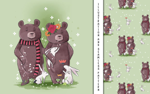 Download Cute Couple Bear Illustrations for Kids - Kids Collection