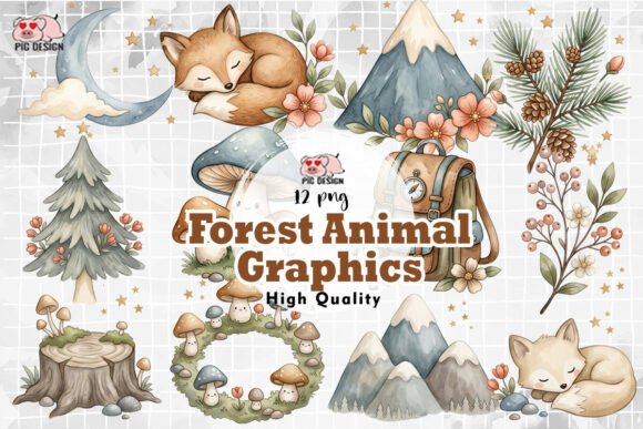 Download Watercolor Forest Animal Graphics PNG - Animal graphics Collection