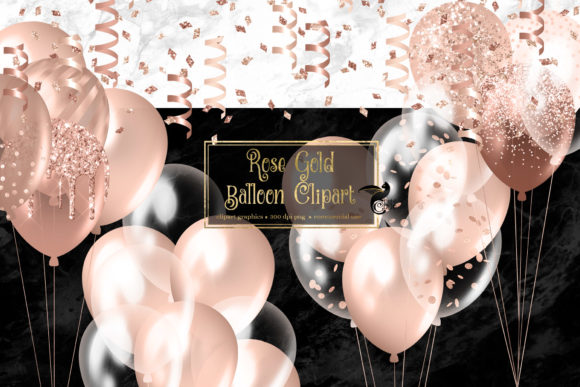 Download Rose Gold Balloons Clipart - Rose gold balloons Collection