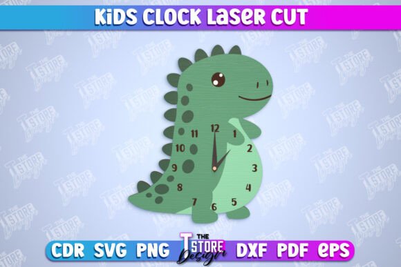 Download Kids Clock | Dino Shape | Nursery Decor - Kids Collection
